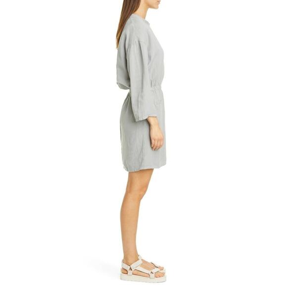 NSF NEW $350 Long Sleeve Linen Blend Lulysia Mini Dress in‎ Gray Petite - Picture 3 of 6
